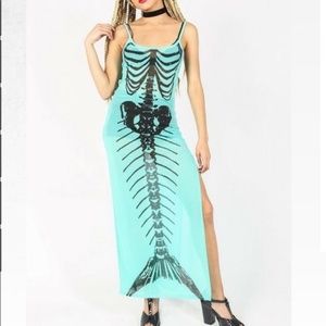 Iron Fist Bone Deep Mermaid Skeleton Maxi Dress